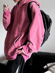 2024 Oversized Hoodie – Thick Cotton Washed Streetwear Sweatshirt