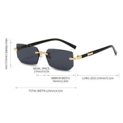 HD Rimless Sunglasses – Unisex Square Frame, Blue Light Blocking
