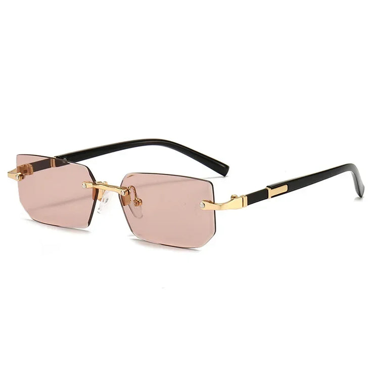 HD Rimless Sunglasses – Unisex Square Frame, Blue Light Blocking