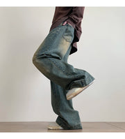 Men’s Baggy Distressed Jeans – Vintage Wide-Leg Streetwear Pants