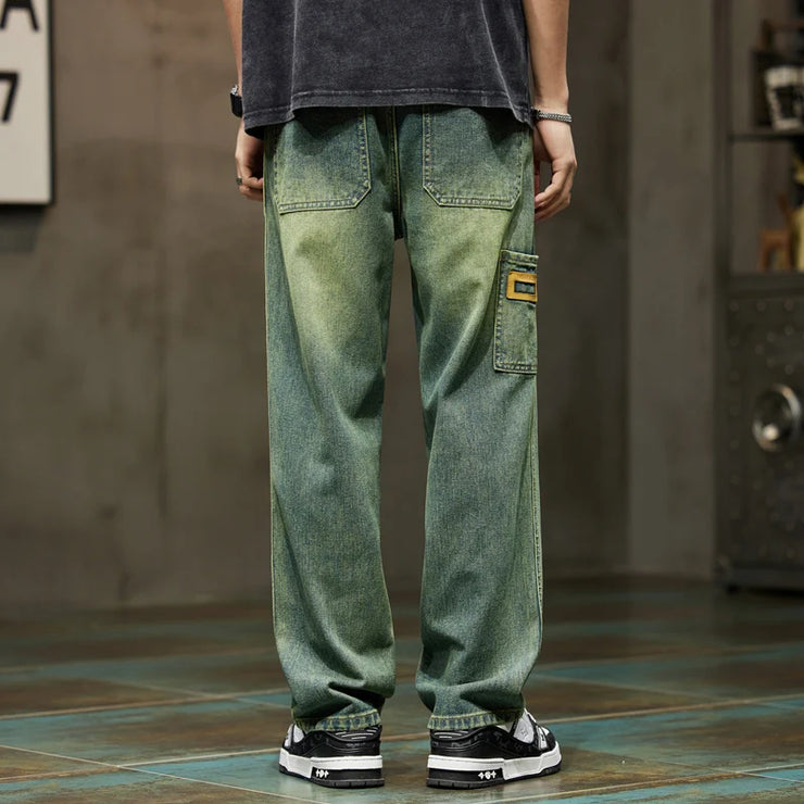Men’s Baggy Jeans – Retro Wide-Leg Straight Denim Pants