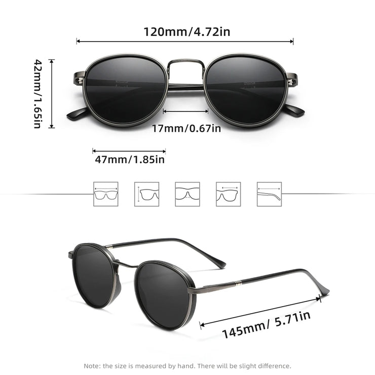 Retro Round Polarized Sunglasses – UV400 Unisex Driving Glasses