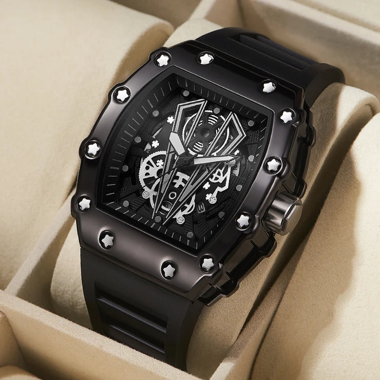 Men’s Large Dial Sport Watch – Square, Quartz, Waterproof, Luminous.