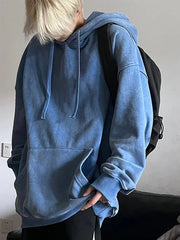 2024 Oversized Hoodie – Thick Cotton Washed Streetwear Sweatshirt