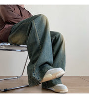 Men’s Baggy Distressed Jeans – Vintage Wide-Leg Streetwear Pants