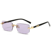 HD Rimless Sunglasses – Unisex Square Frame, Blue Light Blocking
