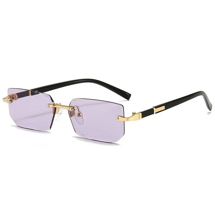 HD Rimless Sunglasses – Unisex Square Frame, Blue Light Blocking