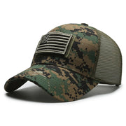 Men’s Camo Baseball Cap – American Flag, Adjustable
