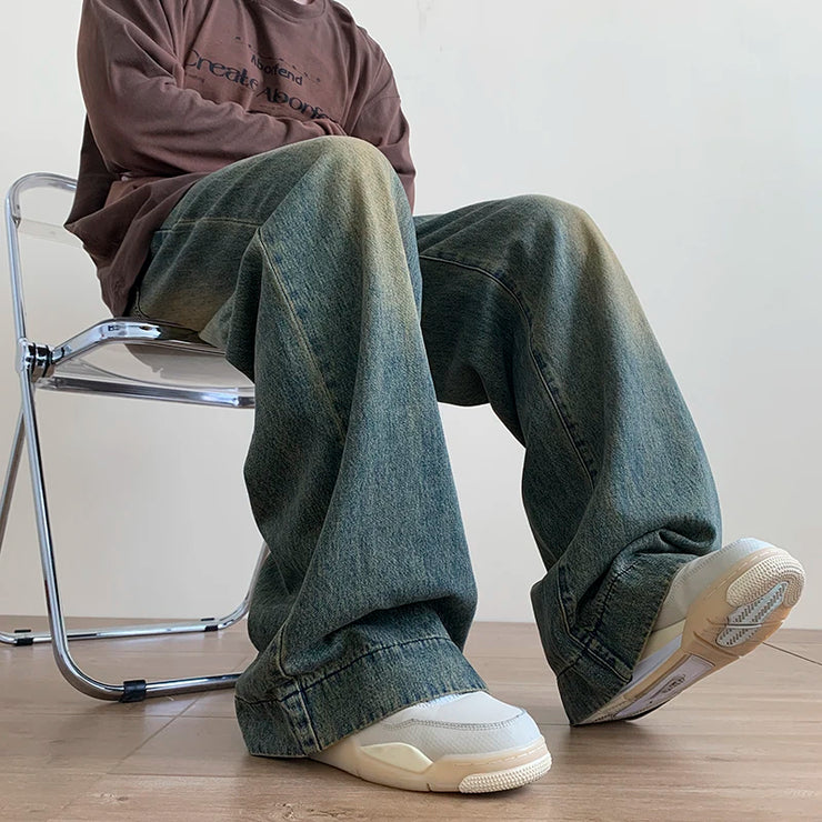Men’s Baggy Distressed Jeans – Vintage Wide-Leg Streetwear Pants