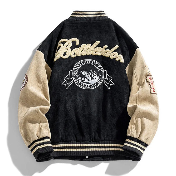 Men’s Embroidered Baseball Jacket – High Street Bomber Coat