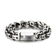 Men’s Twisted Link Bracelet – 9" Stainless Steel Biker Style