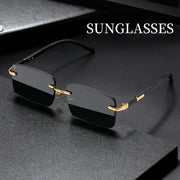 HD Rimless Sunglasses – Unisex Square Frame, Blue Light Blocking