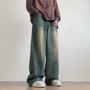 Men’s Baggy Distressed Jeans – Vintage Wide-Leg Streetwear Pants