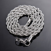 925 Sterling Silver Rope Chain – 2MM/3MM/4MM Necklace or Bracelet