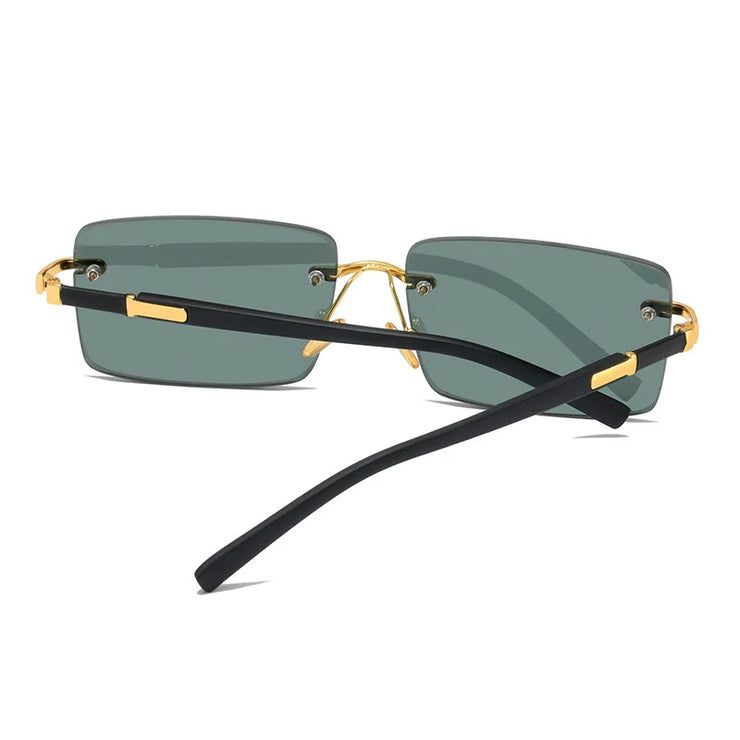 HD Rimless Sunglasses – Unisex Square Frame, Blue Light Blocking