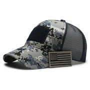 Men’s Camo Baseball Cap – American Flag, Adjustable