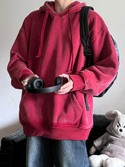 2024 Oversized Hoodie – Thick Cotton Washed Streetwear Sweatshirt