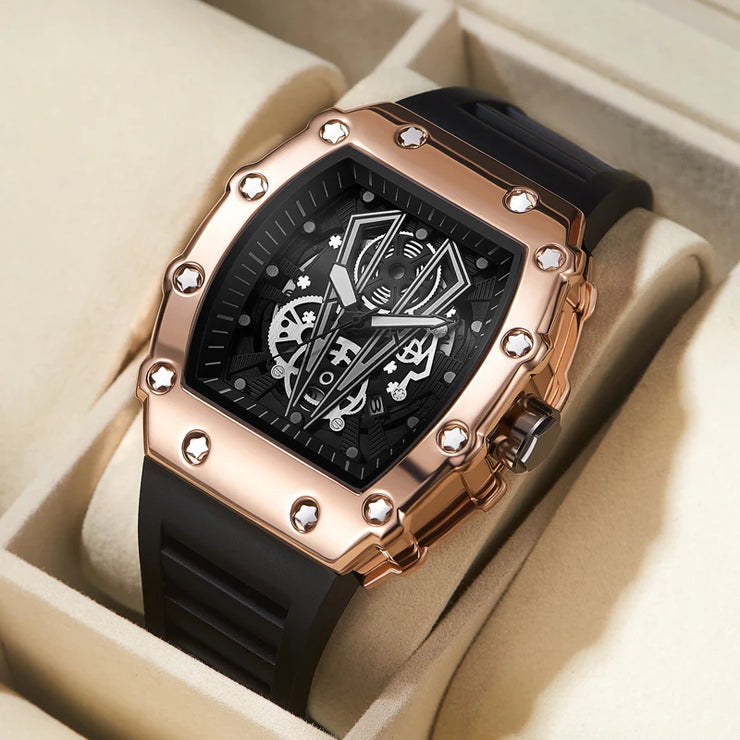 Men’s Large Dial Sport Watch – Square, Quartz, Waterproof, Luminous.