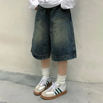Y2K Vintage Baggy Jean Shorts – Unisex Wide-Leg Denim Jorts