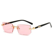 HD Rimless Sunglasses – Unisex Square Frame, Blue Light Blocking