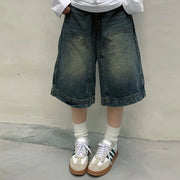 Y2K Vintage Baggy Jean Shorts – Unisex Wide-Leg Denim Jorts