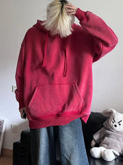 2024 Oversized Hoodie – Thick Cotton Washed Streetwear Sweatshirt